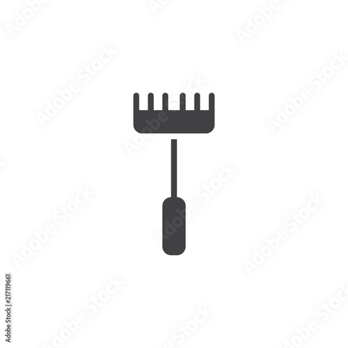 Rake vector icon. filled flat sign for mobile concept and web design. Soil cultivating simple solid icon. Symbol, logo illustration. Pixel perfect vector graphics
