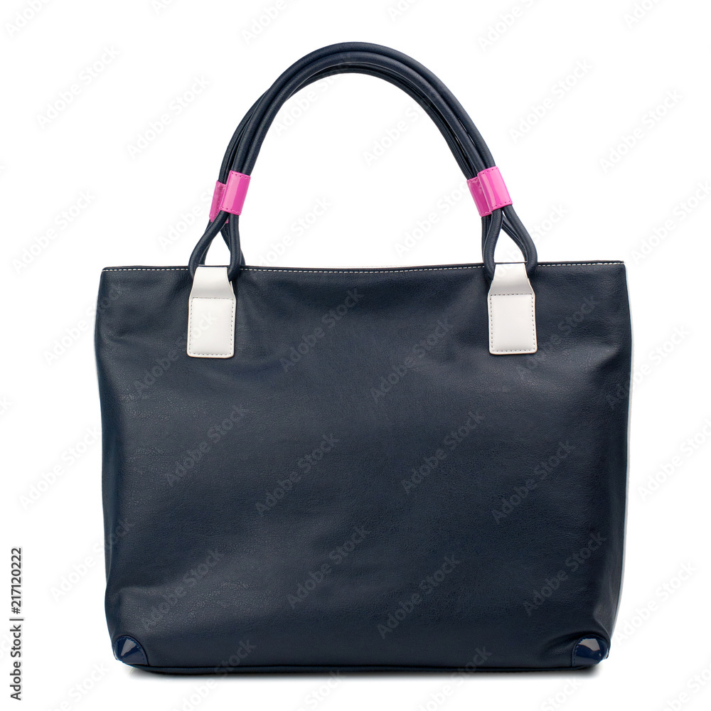 Dark blue handbag isolated on white background. Dark blue handbag isolated on white background.