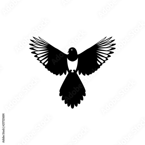 Canvas-taulu fly magpie silhouette