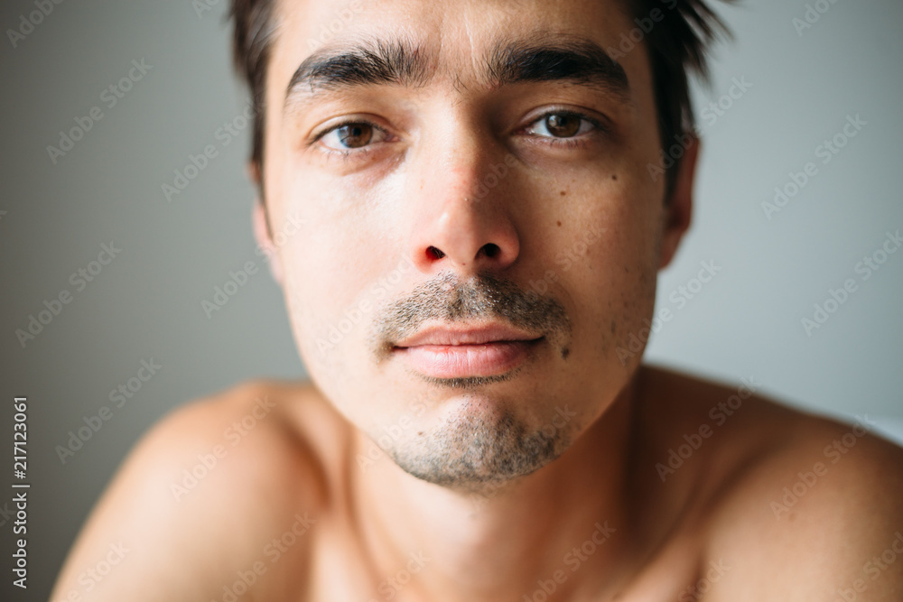 A man grows a mustache and beard. Soft focus A man grows a mustache and beard. Soft focus