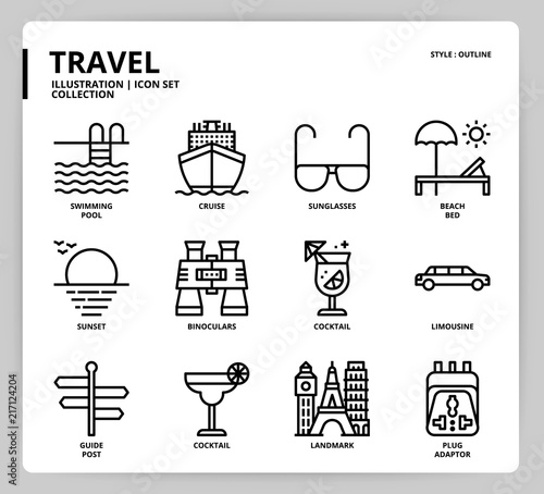 Travel icon set