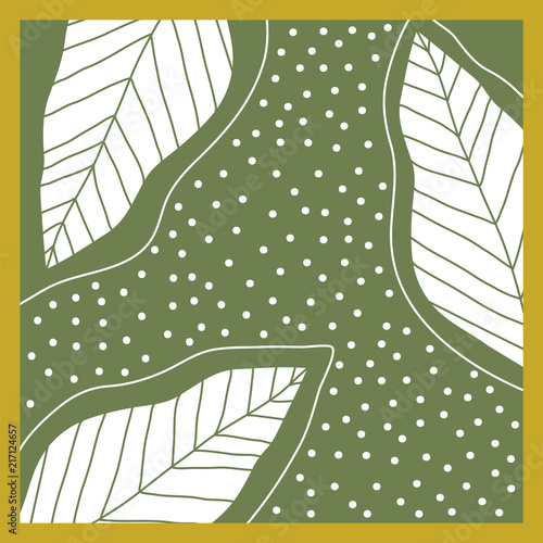green leaf scarf pattern design