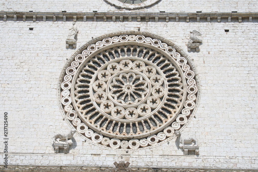 A window rosette made of marble A window rosette made of marble