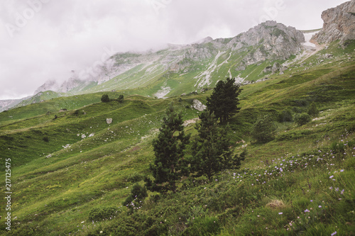 Republic of Adygea / Russia - July 28, 2018: Views on the landscape of the Caucasian Reserve