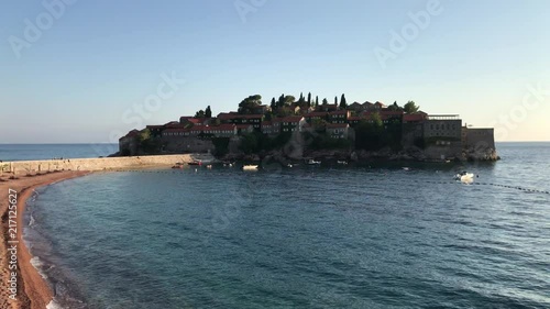 short video of a saint stefan in budva, montenegro photo