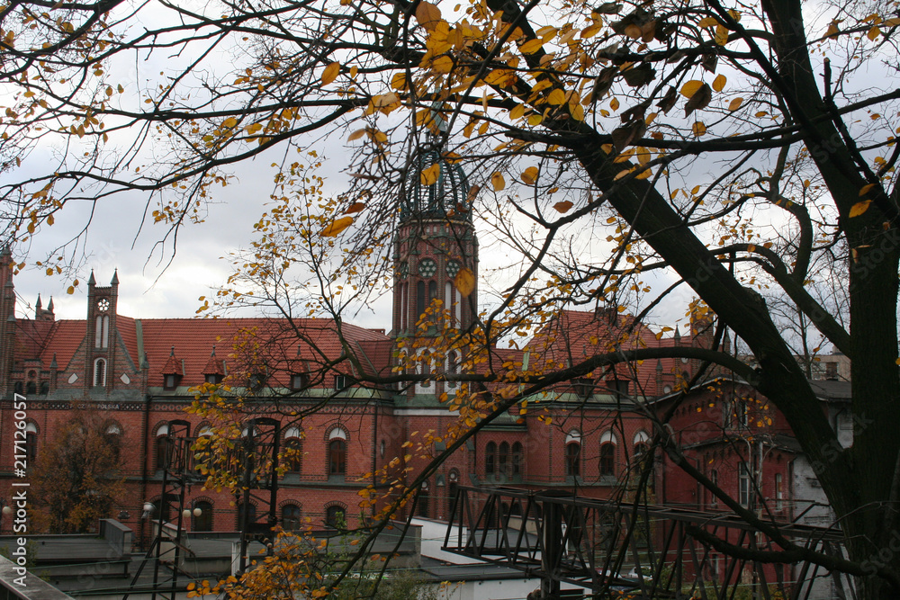 An old building in autumn