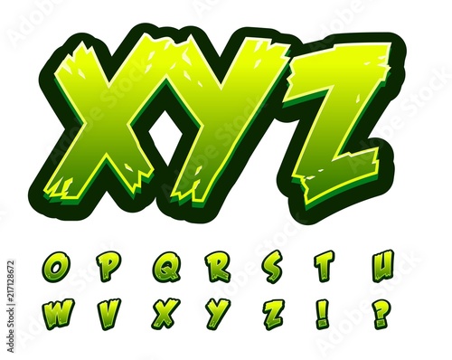 Alphabet green zombie