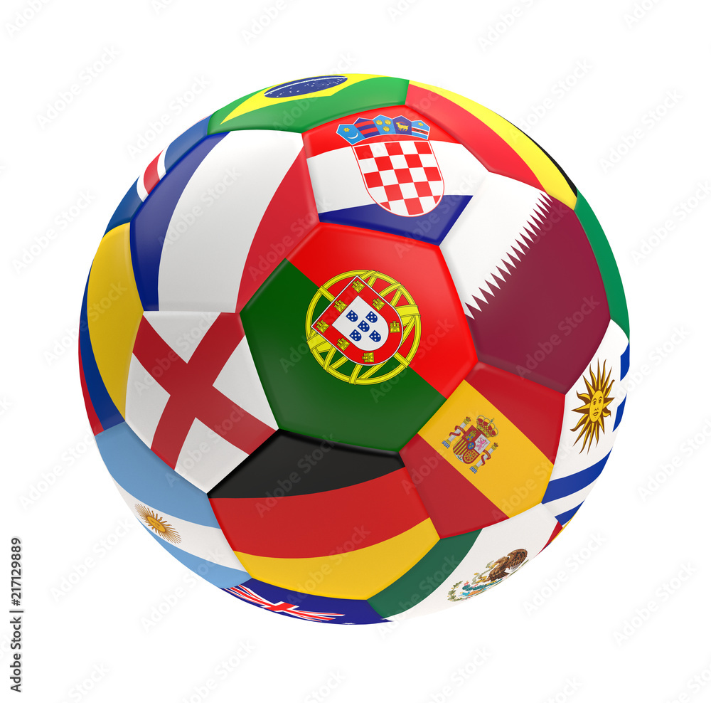 Obraz premium soccer ball flags 3d-illustration