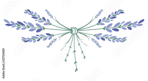 Fototapeta Naklejka Na Ścianę i Meble -  Lavender flower wreath. Ornament formed by small bouquets of lavender