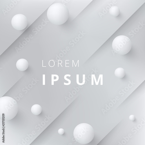 Grey background with white round balls pattern.