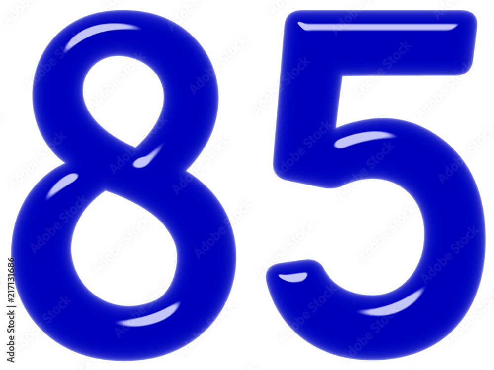 Numeral 85, eighty five isolated on white background, 3d render Numeral 85, eighty five isolated on white background, 3d render