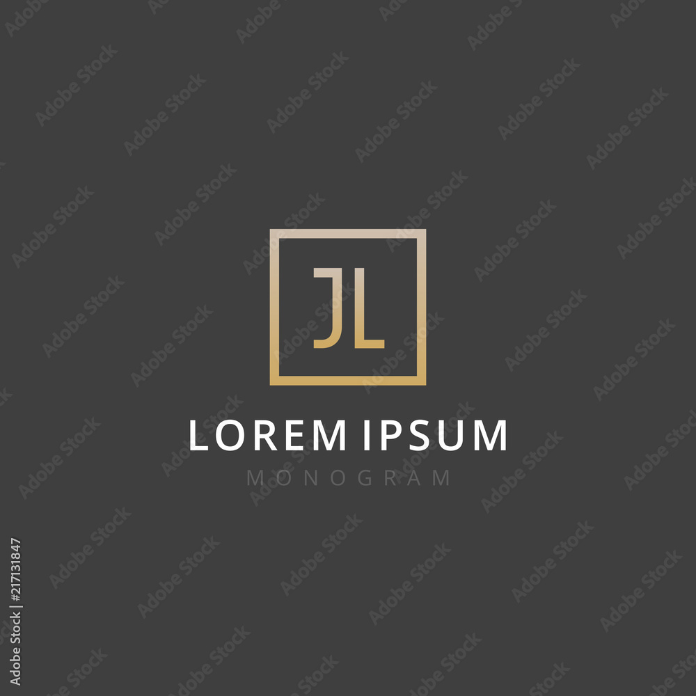 Obraz premium JL. Monogram of Two letters J & L. Luxury, simple, minimal and elegant JL logo design. Vector illustration template.