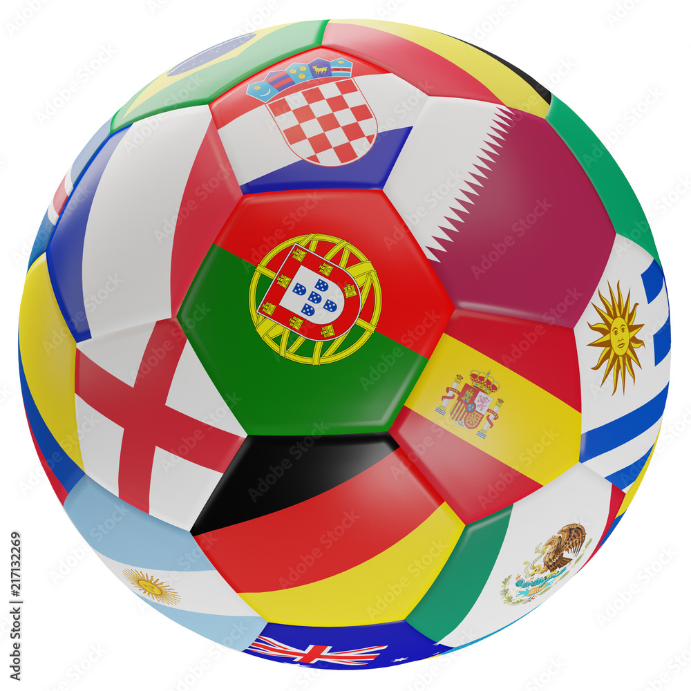 Obraz premium soccer ball flags 3d-illustration