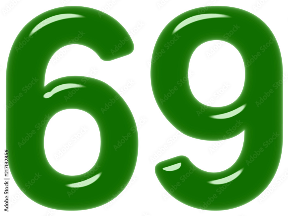 Numeral 69, sixty nine, isolated on white background, 3d render Numeral 69, sixty nine, isolated on white background, 3d render