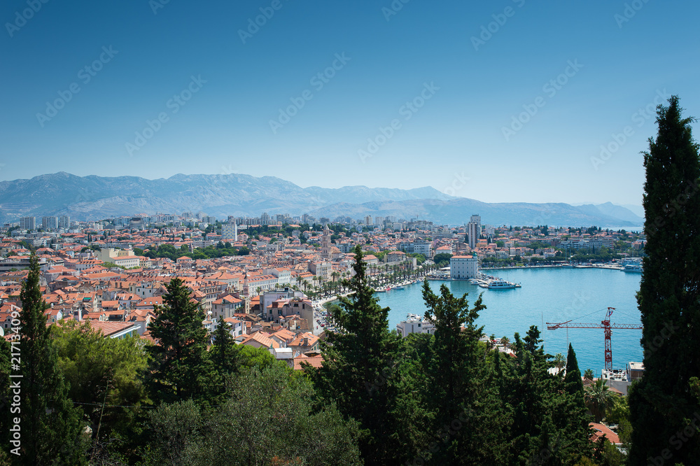 City of Split, Croatia seen from a hill