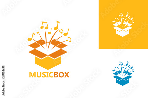 Music Box Logo Template Design Vector, Emblem, Design Concept, Creative Symbol, Icon