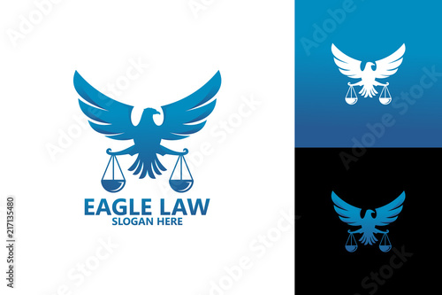 Eagle Law Logo Template Design Vector, Emblem, Design Concept, Creative Symbol, Icon
