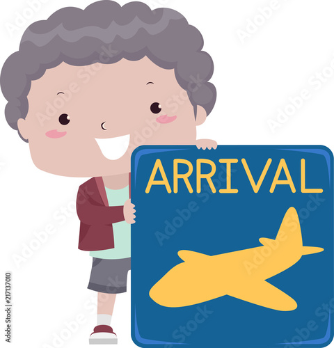 Kid Boy Airport Arrival Sig...