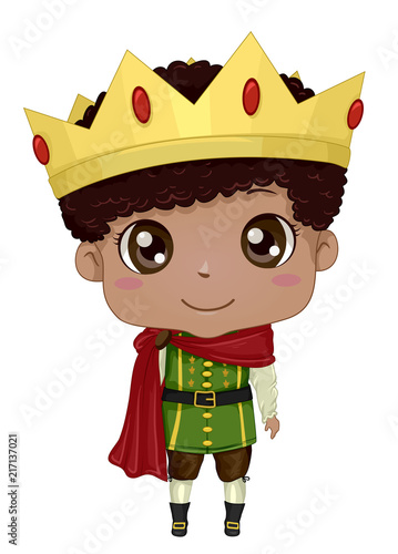Kid Boy Black Prince Illustration