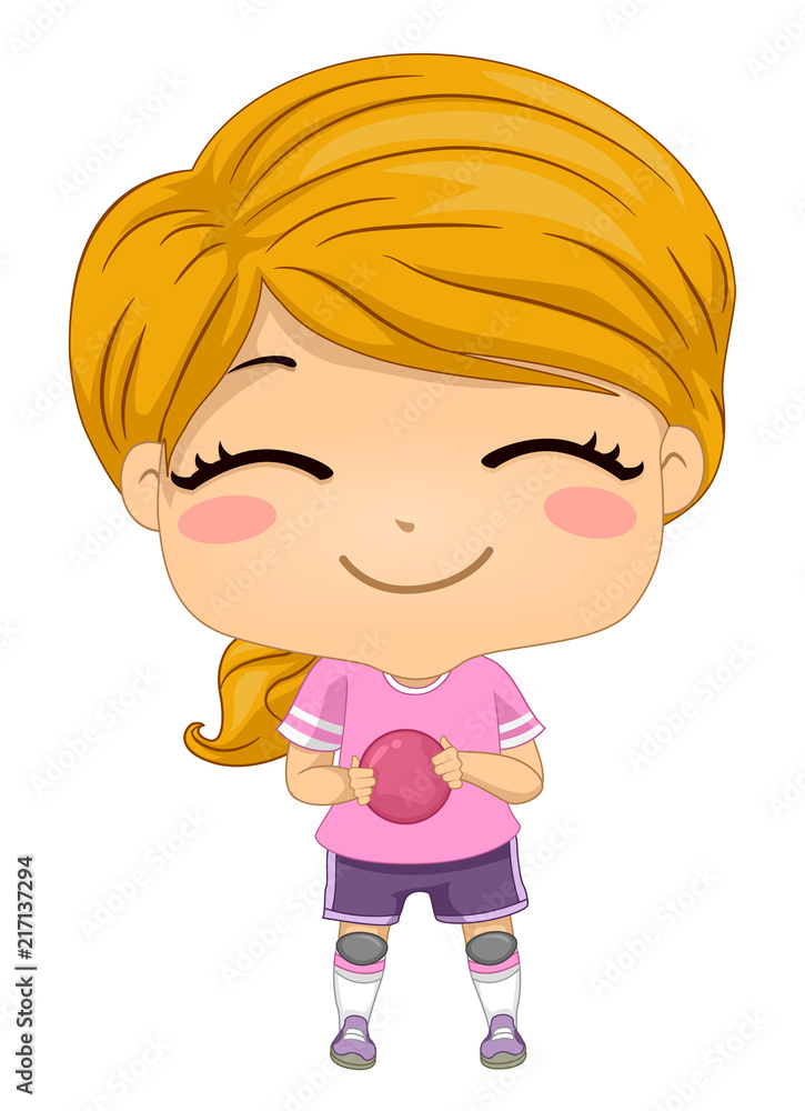 Kid Girl Sports European Hand Ball Illustration Kid Girl Sports European Hand Ball Illustration
