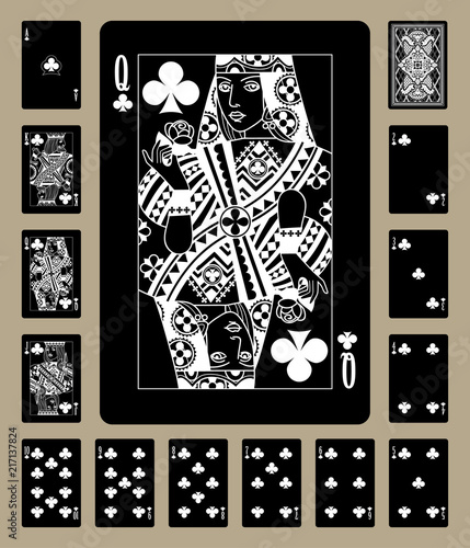 Clubs suit black playing cards