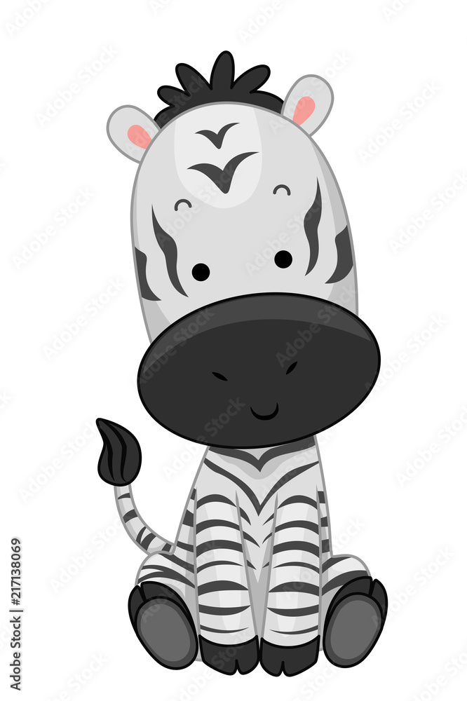 Zebra Sit Illustration