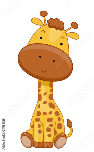 Giraffe Sit Illustration