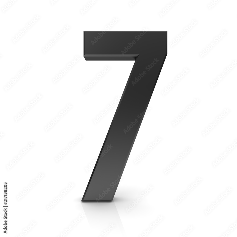 7 seven seventh number 3d black sign isolated 7 seven seventh number 3d black sign isolated