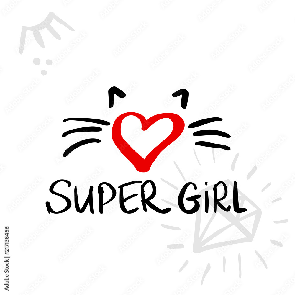 Fashion super girl background with brush strokes. Vector illustration Fashion super girl background with brush strokes. Vector illustration