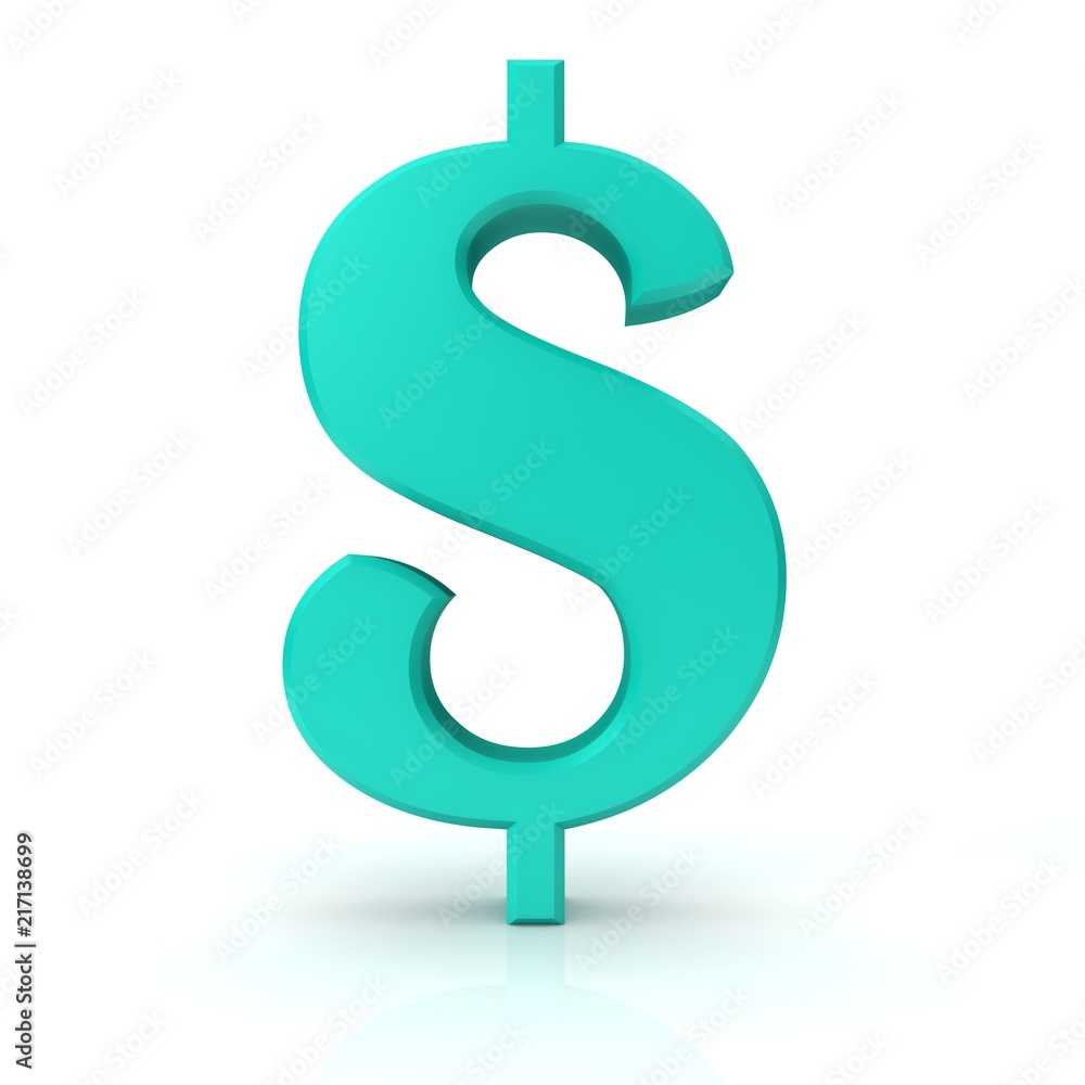 dollar sign 3d turquoise icon symbol isolated dollar sign 3d turquoise icon symbol isolated