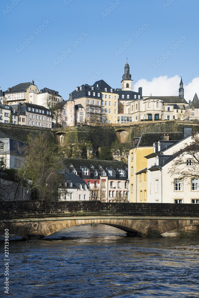 Alzette River and Grund Quarter in Luxembourg City