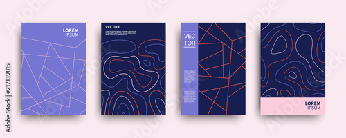Modern abstract topography geometric covers set photo