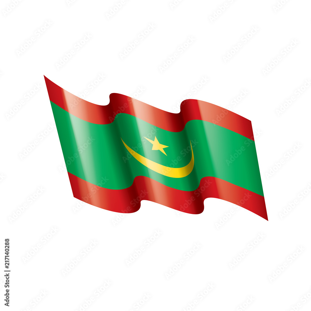 Mauritania flag, vector illustration on a white background Mauritania flag, vector illustration on a white background