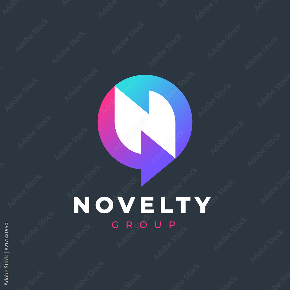 Creative Letter N Logo design vector template. Arrow chat symbol. Creative Letter N Logo design vector template. Arrow chat symbol.