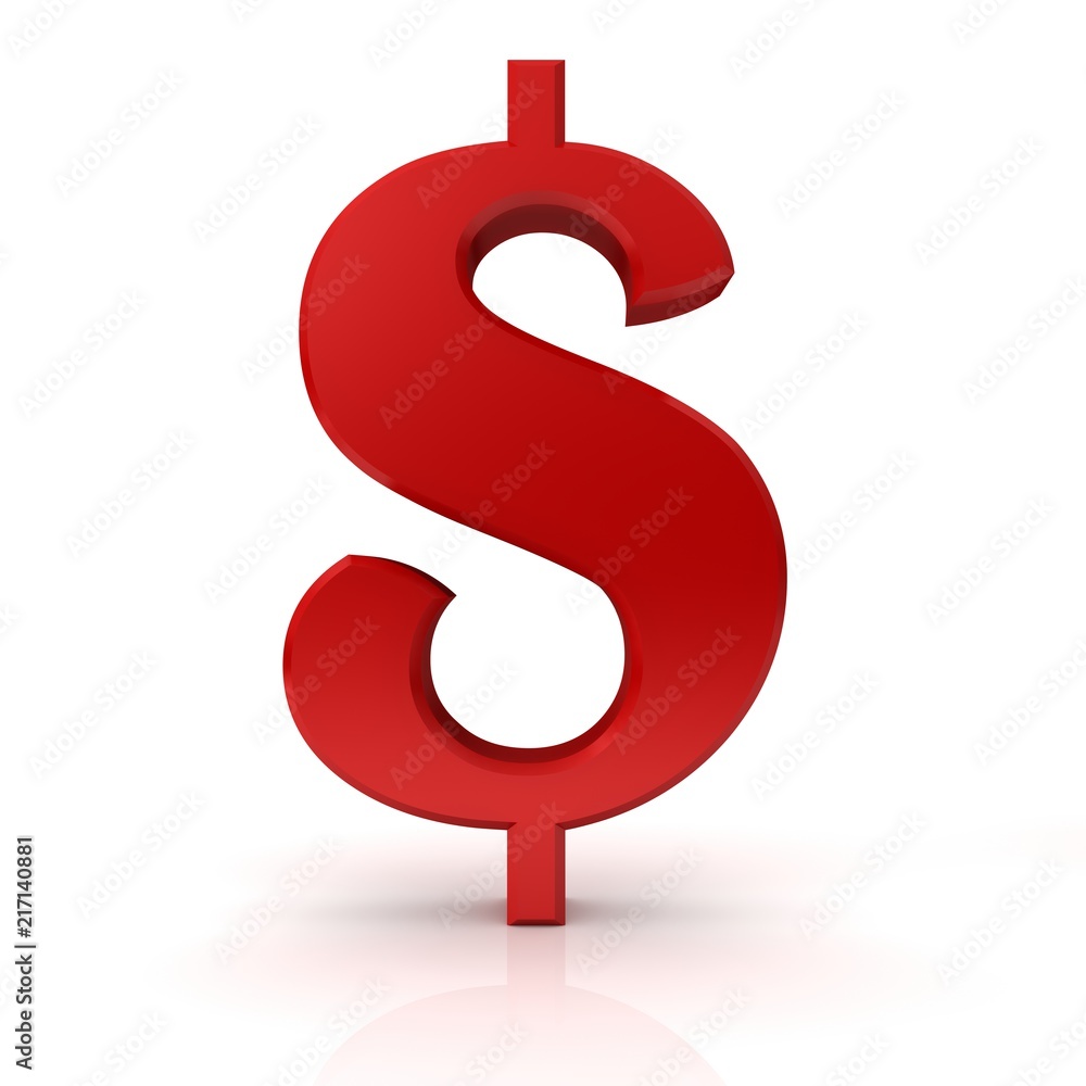 dollar sign 3d red isolated on white background dollar sign 3d red isolated on white background