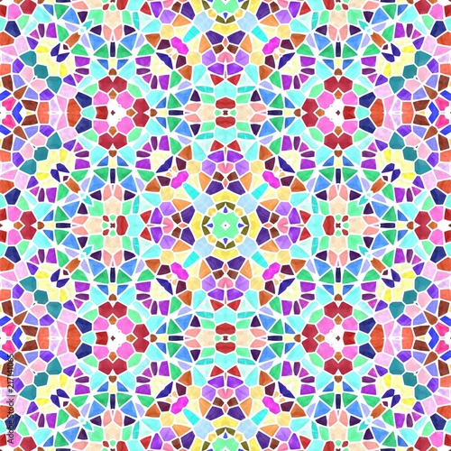 Seamless multicolor pattern kaleidoscope, texture caleidoscope with many color, vintage abstract background © Michal