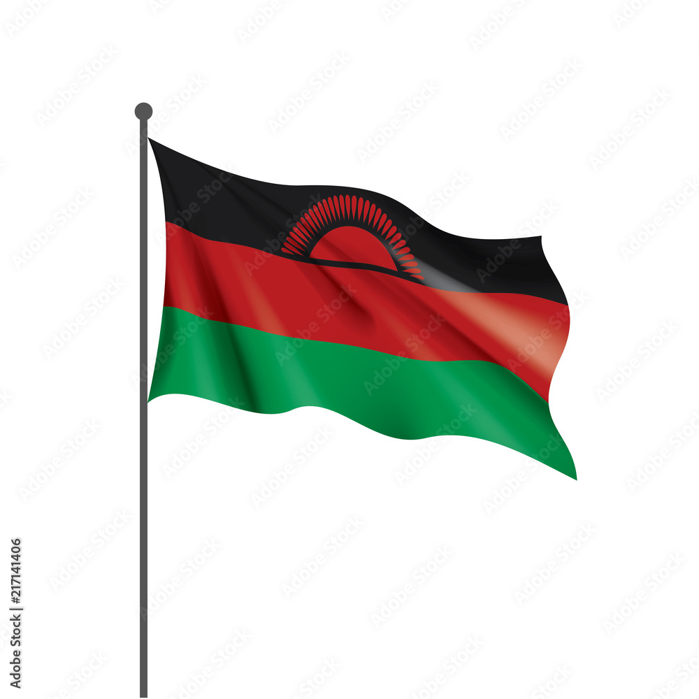 Malawi flag, vector illustration on a white background Malawi flag, vector illustration on a white background