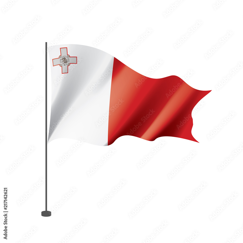 Malta flag, vector illustration on a white background Malta flag, vector illustration on a white background