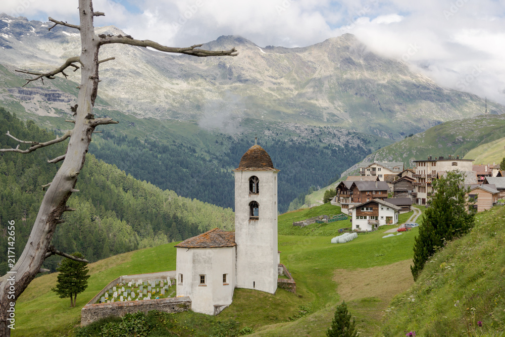 Eglise à Juf, Grisons, Suisse
