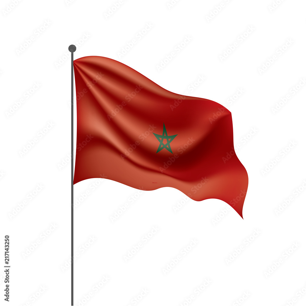 Morocco flag, vector illustration on a white background