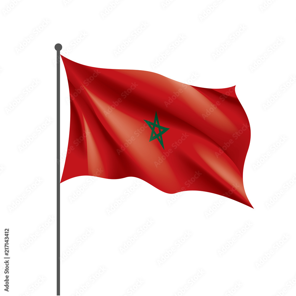 Morocco flag, vector illustration on a white background Morocco flag, vector illustration on a white background