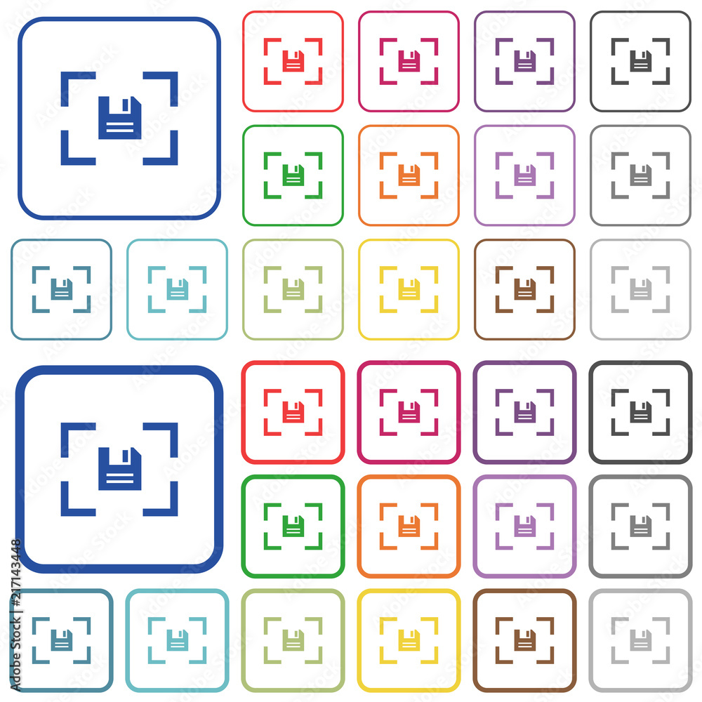 Camera save image outlined flat color icons Camera save image outlined flat color icons