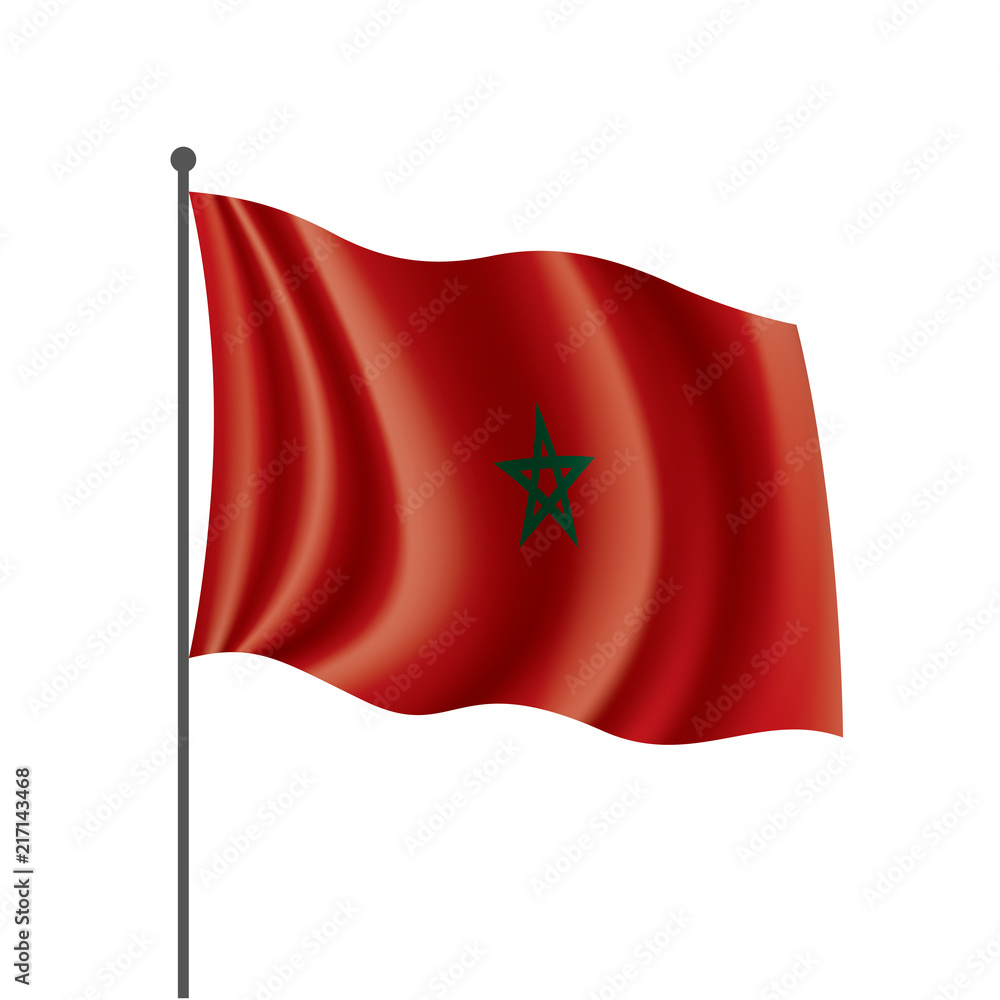 Morocco flag, vector illustration on a white background Morocco flag, vector illustration on a white background