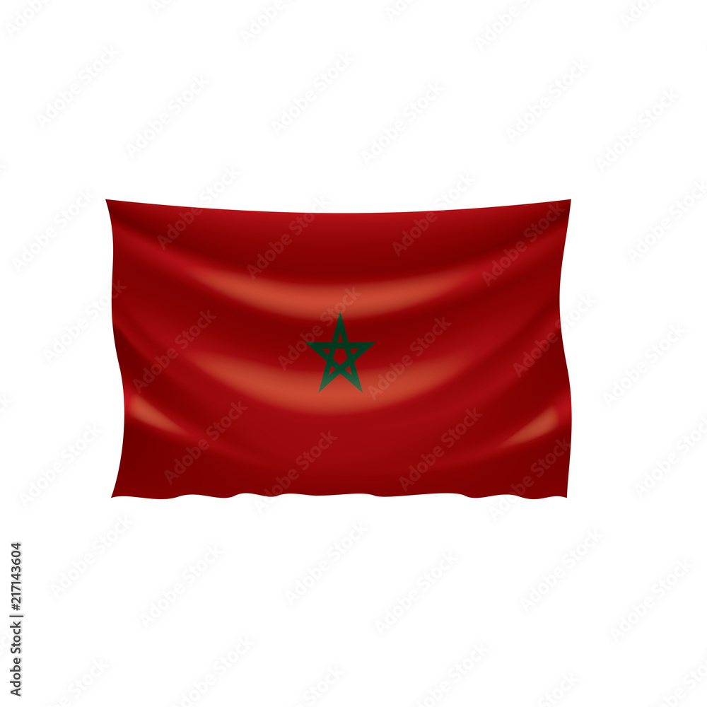 Morocco flag, vector illustration on a white background