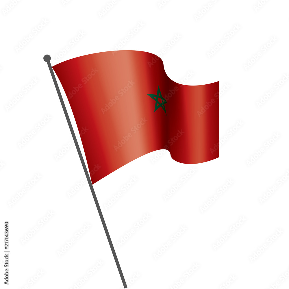 Morocco flag, vector illustration on a white background Morocco flag, vector illustration on a white background
