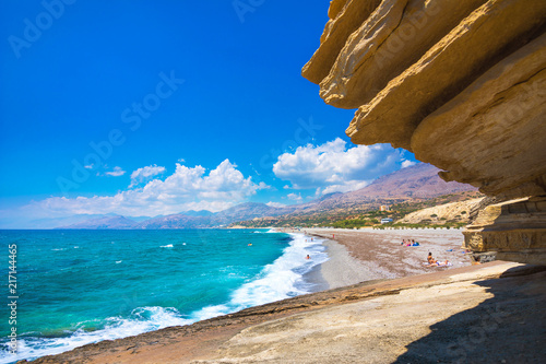 Fototapeta Naklejka Na Ścianę i Meble -  The beach of Triopetra with turquoise sea in Southern Crete, Greece