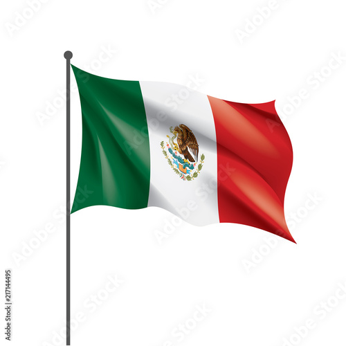 Mexican flag, vector illustration on a white background