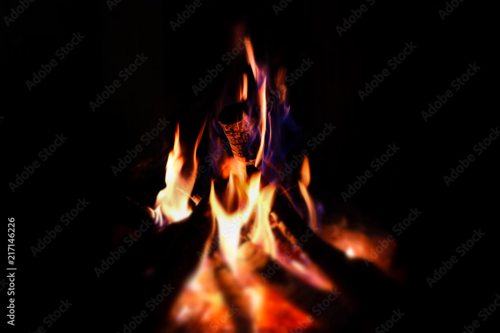 Fire flames close up over black background Fire flames close up over black background