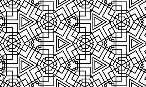 Abstract seamless black and white pattern