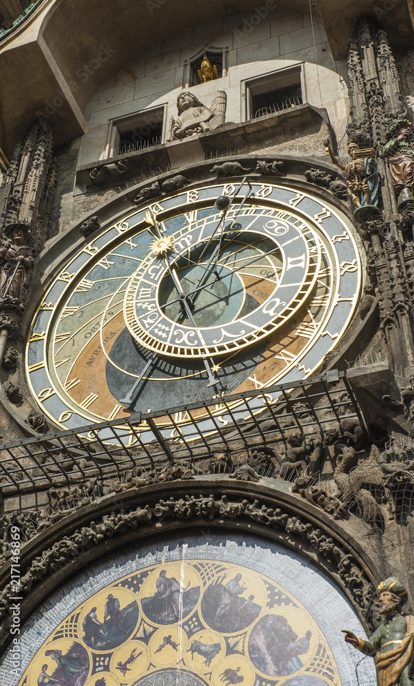 closeup of Astronomical Clock in Prague